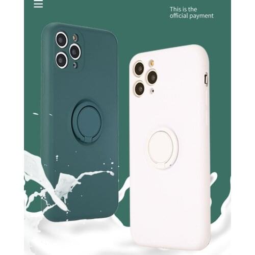 Liquid Silicone Ring Holder Case for IPhone 12 Pro Max 11 Pro Max X XS XR 6 6S 7 8 Plus Se for Magnetic Car Holder Back Cover