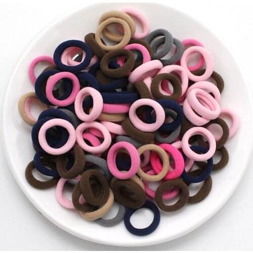 Kid Small Hair Bands Baby Girl Children Headbands Colorful Elastic Hair Tie Nylon Scrunchie Hair Rope 50/100pcs Hair Accessories