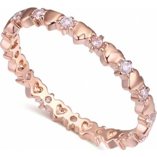 TRACYSWING Element Brand Real AAA Zirconia Micro Inlays Rose Gold Color Ring Party For Women Valentine Gift Th-129593