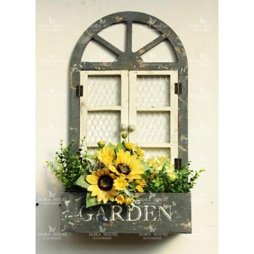 French countryside retro hanging. Log off the window flower implement greenhouses. Planter. Meaty plant flower pot
