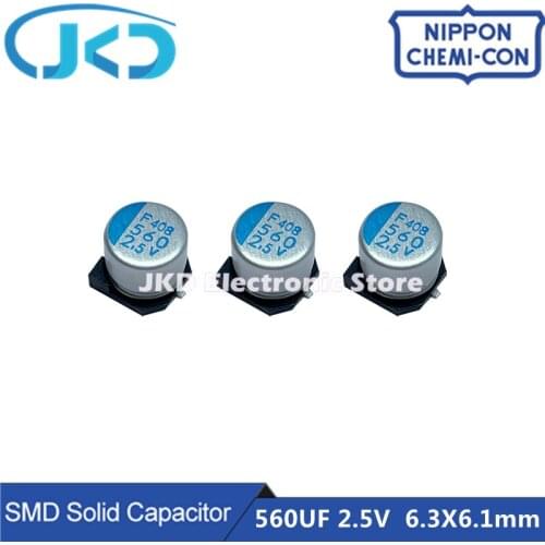 20pcs/100pcs NCC 560UF 2.5V 6.3X6.1mm SMD Solid Capacitor 2.5V560uF For Motherboard VGA Low ESR NIPPON CHEMI CON 560UF2.5V