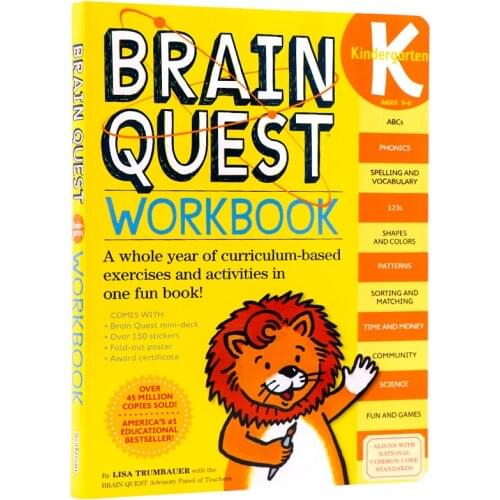 Brain Quest Workbook Kindergarten K English Textbook Exercises Questions and Answers for Kids Age 5-6