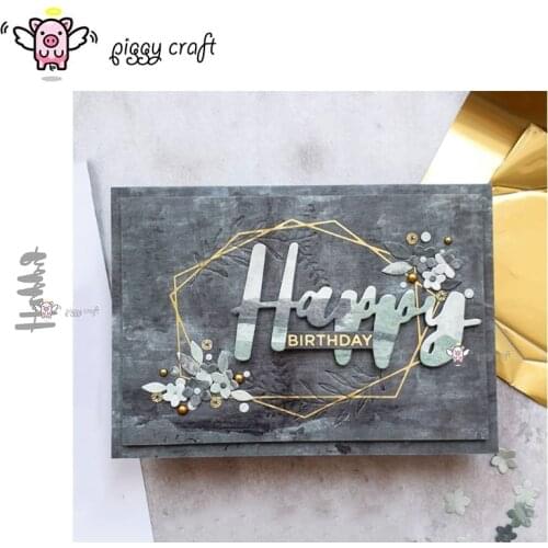 Piggy Craft metal cutting dies cut die mold Happy letter decoration Scrapbook paper craft knife mould blade punch stencils dies