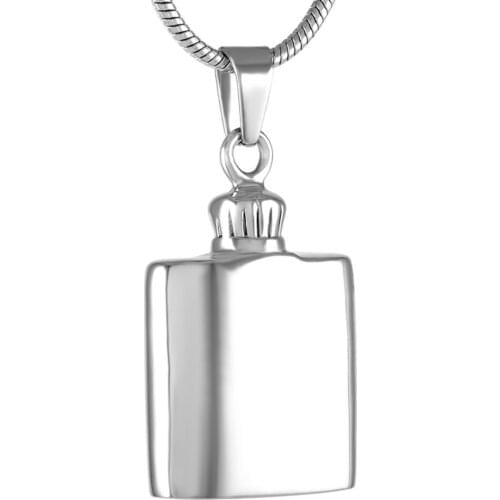 MJD9269 Daddys Hip Flask Stainless Steel Memorial Ashes Pendant Cremation Jewelry for Dad