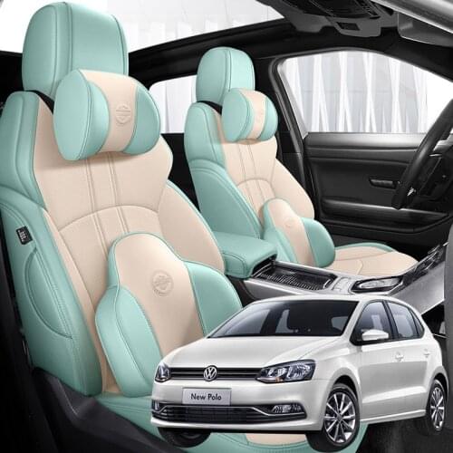 Nappa Leather 5 seats Car seat covers For vw Volkswagen polo 2014 2015 2016 2017 2019 2020 2021 accessories