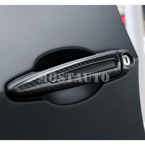 For BMW X1 E84 Carbon Fiber Exterior Car Door Handle Trim Cover 2010-2015 8pcs Car Decor Car Accessories Interior Car Trim