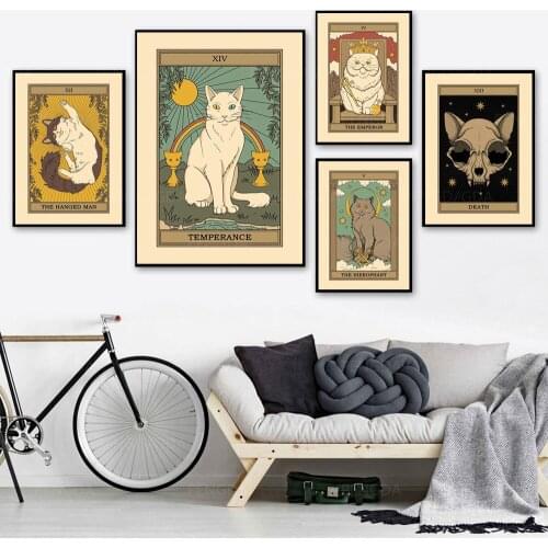 Canvas Moon Painting Home Decor Sunglasses Modular Cats Pictures Print Retro Plant Poster For Living Room Wall Art No Framework
