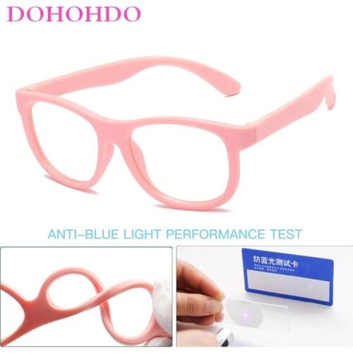 DOHOHDO Anti Blue Light Glasses For Kids Children Boys Girls Square Blue Light Blocking Computer Eyeglasses UV400 Lunette De Vue