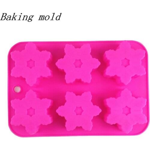 Wholesale Silicone mold B109 six snowflake shape Chocolate mold Fondant cake mould Baking mold DIY tools