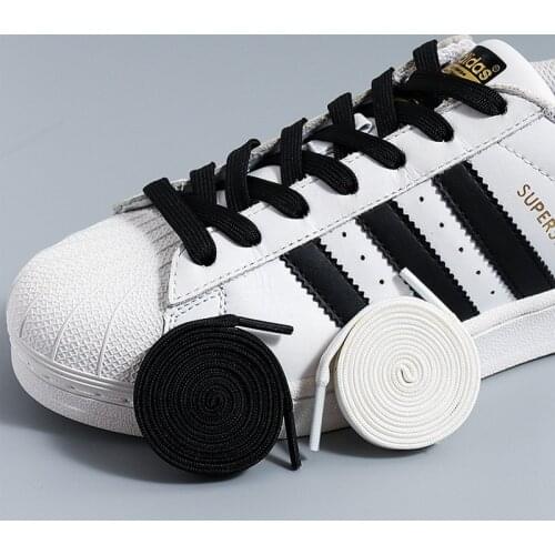 1pair Flat Double layer Classic Black White Shoe Laces Fashion Solid Sports Shoelace Casual Unisex Shoe Strings Shoe Accessories