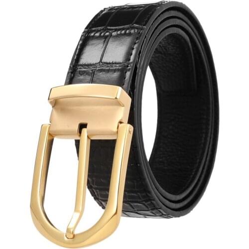 Stainless Steel Buckle Belt Mens Cowhide Leather Belt Fashion Male Waistband Genuine Leather Strape