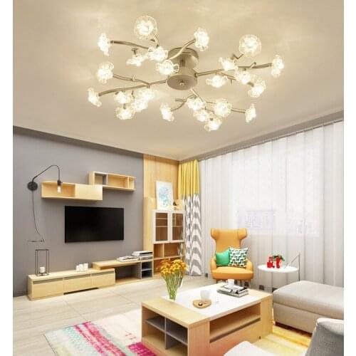 LED ceiling bedroom lamp simple post-modern atmosphere home living room creative Nordic tree lamp