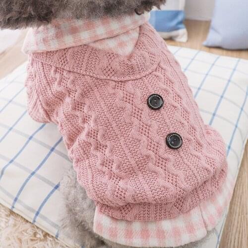 Sweater Coat Dog Clothes Super for Dogs Clothing Pet Outfits Medium Cute Winter Yorkies Warm Print Pink Girl Ropa Para Perro