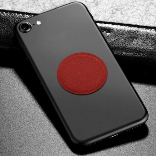 Universal Wear Resistant PU Leather Car Phone Holder Magnetic Disk Metal Plate Stand Tablets Back Sticker Accessories