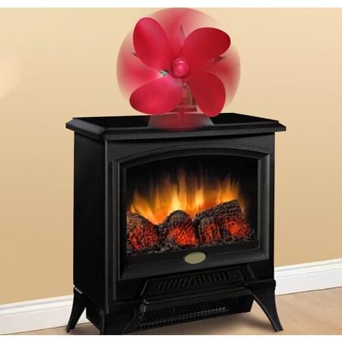 4 Blades Large Air Flow Heat Stove Fan Fireplace Heat Distribution Gas Stove Fans Firewood Burners Home Fireplace Charmingly