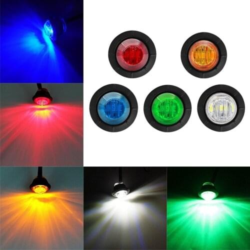 Highlight 3LED 0.75inch Mini Car Truck Side Light Truck Lorry Color LED Signal Lamp LED Auto Car Bus Truck Wagons Side Marker
