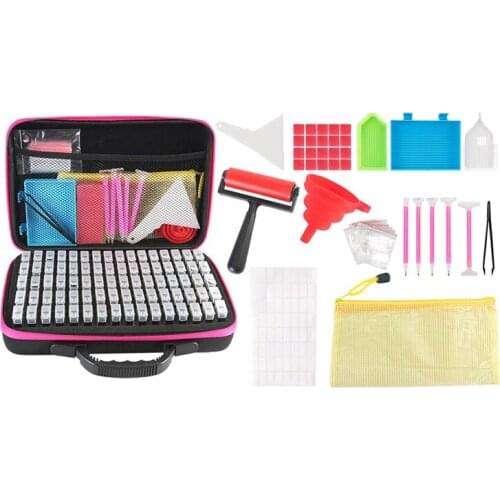 80 Slots Diamond Storage Box With Tools,Diamond Painting Storage Container,Diamond Painting Accessories Kit Bead Storage