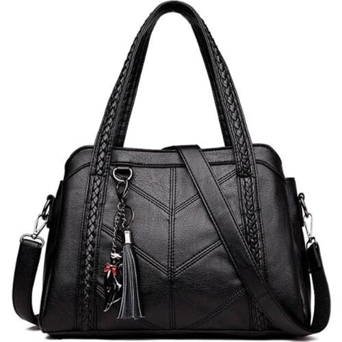 Women Retro Soft PU Leather Bag Fashion Brand Messenger Bag Female Large Capacity Handbag Totes Bag for Women Shoulder Bags 2020