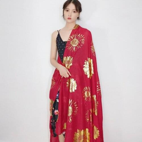 180*130cm Large Size Travel Shawl Red Scarf Flowers Female Vintage Gilding Summer Autumn Thin Sunscreen Scarf Hijabs Shawls
