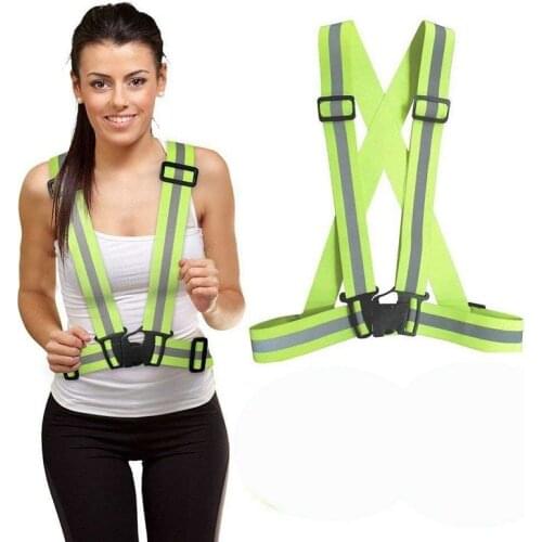 Unisex Outdoor Cycling Safety Vest Bicycle Reflective Straps Adjustable Elastic Harness for Night Riding Running Jogging
