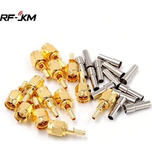 10PCS RF Connector SMA Male Crimp for RG316 RG174 LMR100 RG179 Coaxial Cable