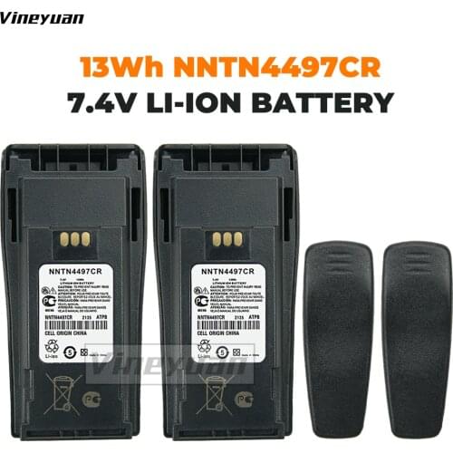 2 Pcs NNTN4497CR 2600mAh Battery Compatible for Motorola CP200 PR400 EP450 EP450S CP150 CP140 CP160 CP180 CP250