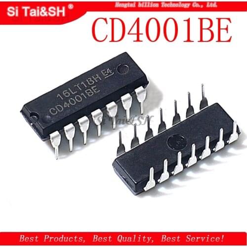 20pcs/lot CD4001 CD4001BE HEF4001 HCF4001 DIP-14
