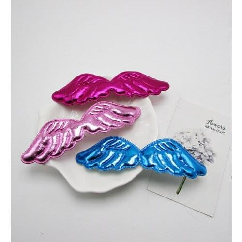 50pcs Handmade Fashion Cute Glitter Angel Wings DIY Parts Solid PU Leather Wings Birthday DIY Decoration DIY Hair Accessories