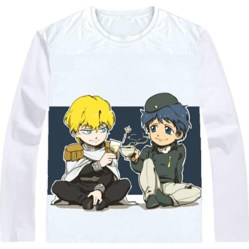 Coolprint Anime Shirt Ginga Eiyuu Densetsu T-Shirts Multi-style Long Legend of the Galactic Heroes Cosplay Wen-li Yang Shirts