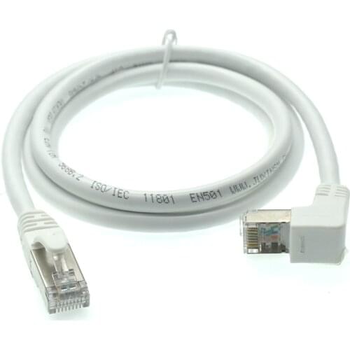 White Cat6 Ethernet Cable RJ45 Right Angle UTP Network Cable Patch Cord 90 Degree Cat6a Lan Short Cable For Laptop Router TV BOX