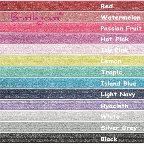 BRISTLEGRASS 100 Yard by Roll 5/8" 15mm Silver Glitter Fold Over Elastics FOE Spandex Bands Hair Tie Headbands Tutu Dress Sewing