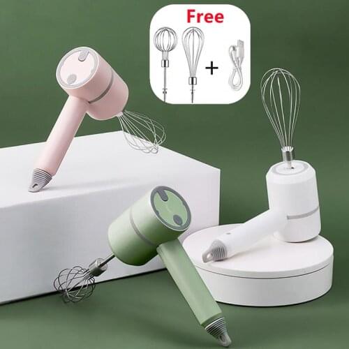 Household 3 Speeds Wireless Portable Electric Food Mixer Hand Blender Dough Blender Egg Beater Baking Hand Mixer Kitchen Tools