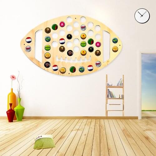 Wood Baseball Shape Beer Bottle Cap Collection Board Hanging Display Rack Pub Bar Art Wall Decor Accessories Storage Bracket