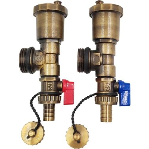 Distributor Vent Valve Automatic All Copper Geothermal Sub-collector Three Tail Piece 1 Inch Water Release Valve