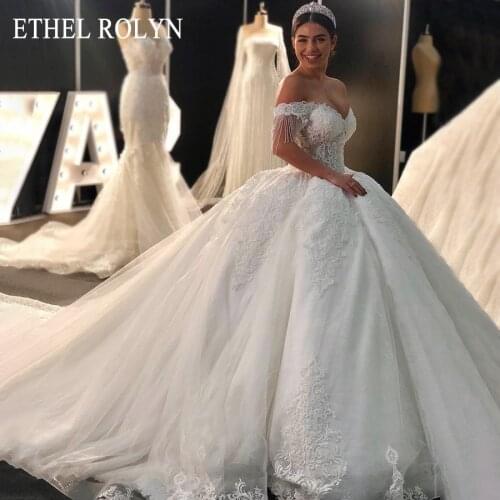 ETHEL ROLYN Ball Gown Wedding Dress 2021 Luxury Beaded Sweetheart Princess Appliques Royal Bride Gowns