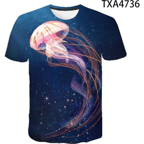 Luminescent JellyFish T-shirt Colorful Jelly Fish 3d Printed T Shirt Men Women Children Fashion Clothing Boy Girl Kids Tops Tees