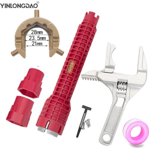 8 In 1 Flume Wrench Water Pipe Wrench Basin Bottom Pliers Sleeve Bathroom Faucet Sink Installation and Maintenance Tool