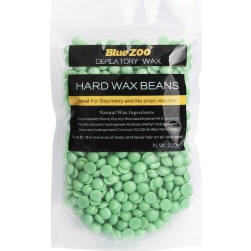 Hot Sale 100g Depilatory Cream Hot Film Hard Wax Beans Hair Removal Pellet Bikini Body Waxing Strips Bean Teatree Flavor