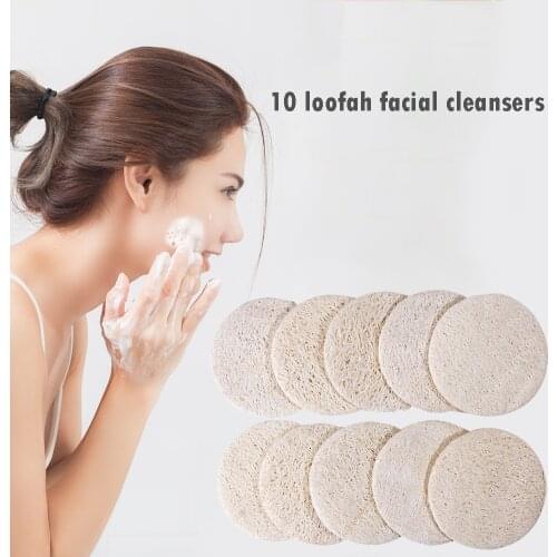 10pcs Natural Loofah Face Cleaning Pads Bath Shower Washing Scrubber Exfoliator Sheet Skin Care Women Body Face Washing Pad