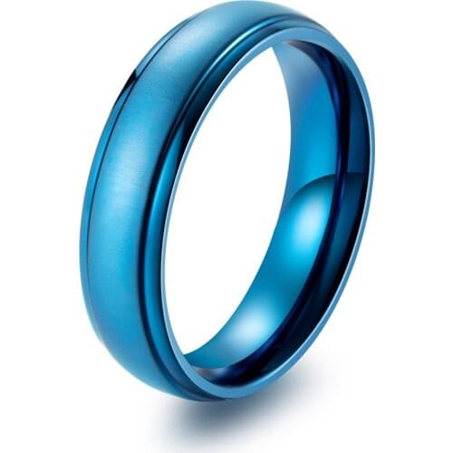 JHSL Male Men Statement Solid Blue Black Rings 316L Stainless Steel Fashion Jewelry Gift Size 6 7 8 9 10 11 12