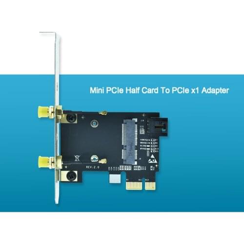 Half Mini PCIe WiFi card To PCIe x1 Adapter Mini PCI-E To PCI-E 1x For Intel 5100 6200 6300 7260HMW 3160HMW AR5B22 AR9280