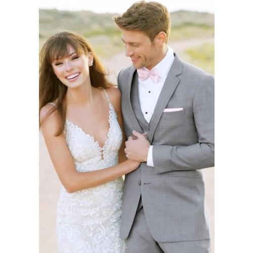 Handsome Groomsmen Notch Lapel Groom Tuxedos Wedding Dress Men Suits Blazer Prom Dinner (Jacket+Pants+Tie+Vest) A812