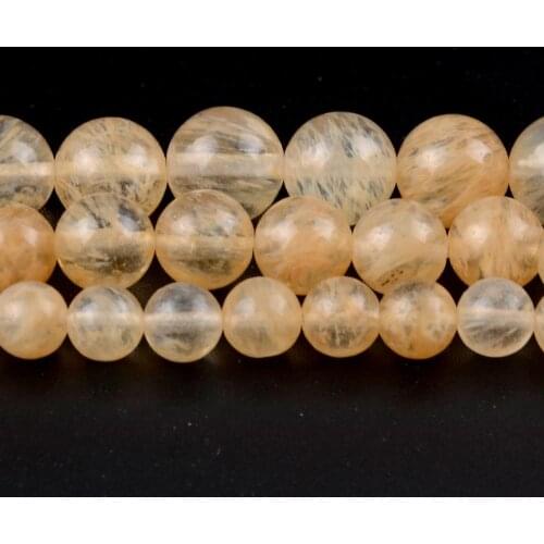 Citrines Quartz Round Loose Beads 15” Strand Pick 4-12mm Spacer Beads For Charm Bracelet Necklace Accessory Jewelry Making