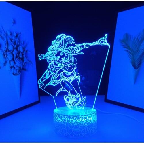 League of Legends Lady of Luminosity Game Figure LED Lamp for Bedroom Decoration Night Light Gift Acrylic 3D Table Light