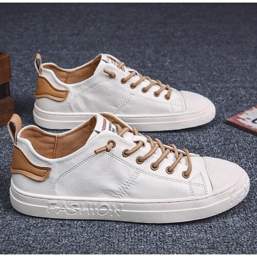 Men Fashion Solid Leather Business Sport Flat Round Toe Casual Shoes mens casual shoes fashion summer casual shoes men sneakers