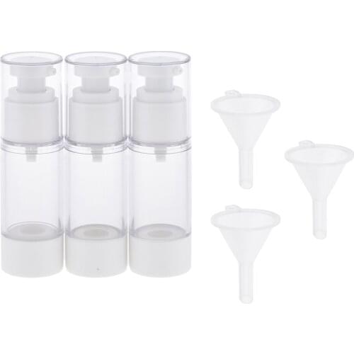 Set Of 3 Empty Pump Bottle For Makeup Liquids Gel Lotion Cream Dispenser Soap