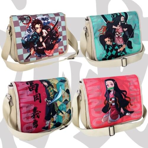 Hot New Anime Demon Slayer Satchel Cosplay Kamado Tanjirou Nezuko Canvas Messenger Bag Shoulder Bag