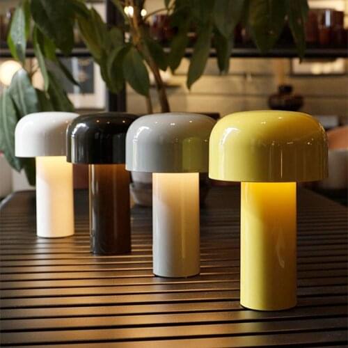Mushroom Table Lamp Portable Wireless Charging Touch Table Lamp Simple Desktop Decoration Bedroom Night Light USB Charging