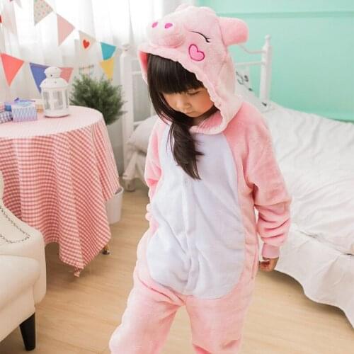 Photography Kid Boys Girls Party GIFT Clothes Pijamas Flannel Pajamas Child Pyjamas Hooded Sleepwear Cartoon Animal pig Cosplay
