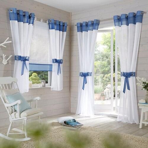 Sheer Curtains Gradient Tulle Curtains for Living Room Bedroom Balcony Boat Window Wild Kitchen Home Hotel Coffee Decor
